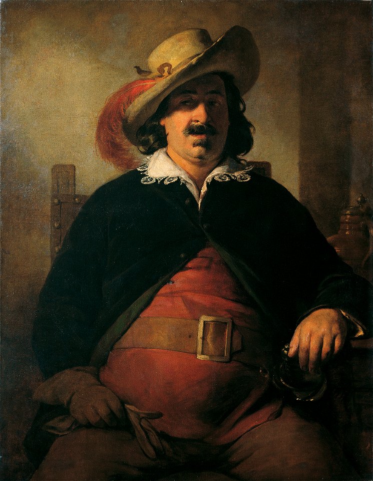 Friedrich von Amerling - Der Landschaftsmaler Ignaz Raffalt als Falstaff - 2185 - Kunsthistorisches Museum