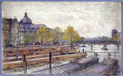 Frédéric Houbron - Le quai Conti et le pont des Arts - P584 - Musée Carnavalet