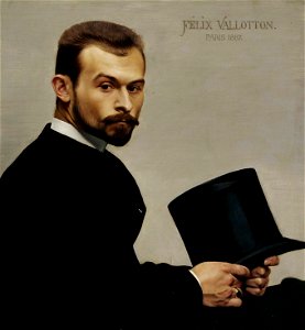 Félix Edouard Vallotton - Portrait of Janiski holding his hat - A II 836 - Finnish National Gallery