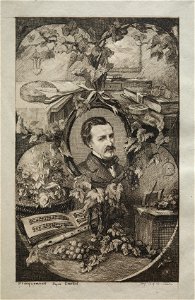 Félix Bracquemond (French, 1833-1914), Poulet-Malassis et de Broise - Frontispiece for New Works of Champfleury, The Friends of Nature- Portrait of Champfleury, after G - 2005.247 - Cleveland Museum of Art