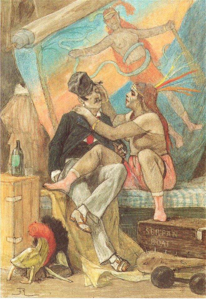 Félicien Rops - L'homme à la femme sauvage