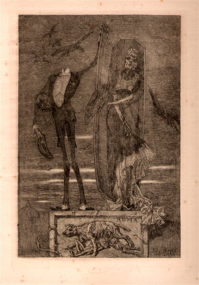Félicien Rops - La v s - eau forte originale