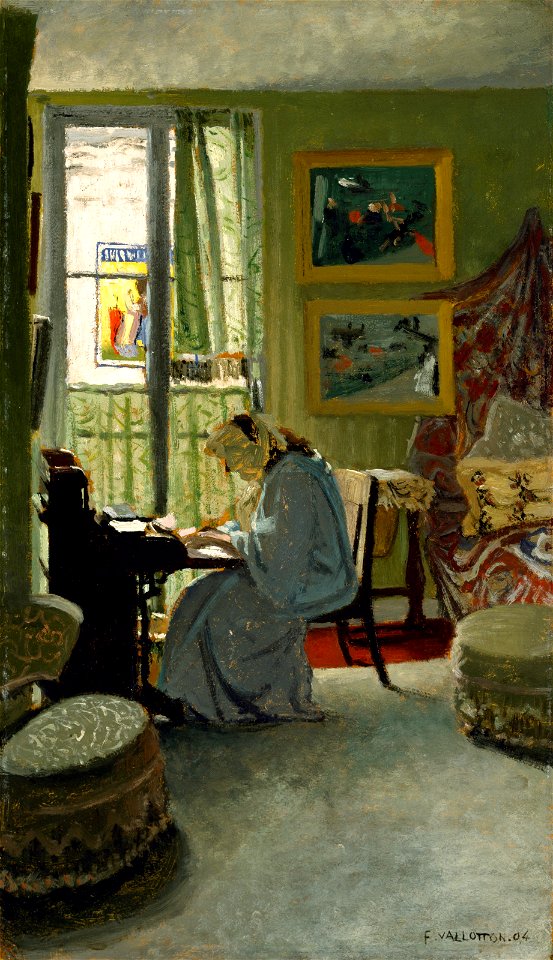 Félix Emile-Jean Vallotton - Woman Writing in an Interior - 98.307 - Museum of Fine Arts, Houston