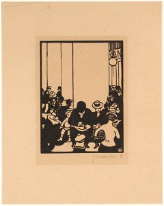 Félix Vallotton, Five O'Clock, The World's Fair IV, 1901. Free illustration for personal and commercial use.