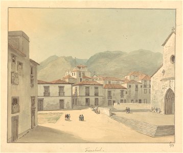 Funchal, Madeira - A Square with a Church by Samuel Davies