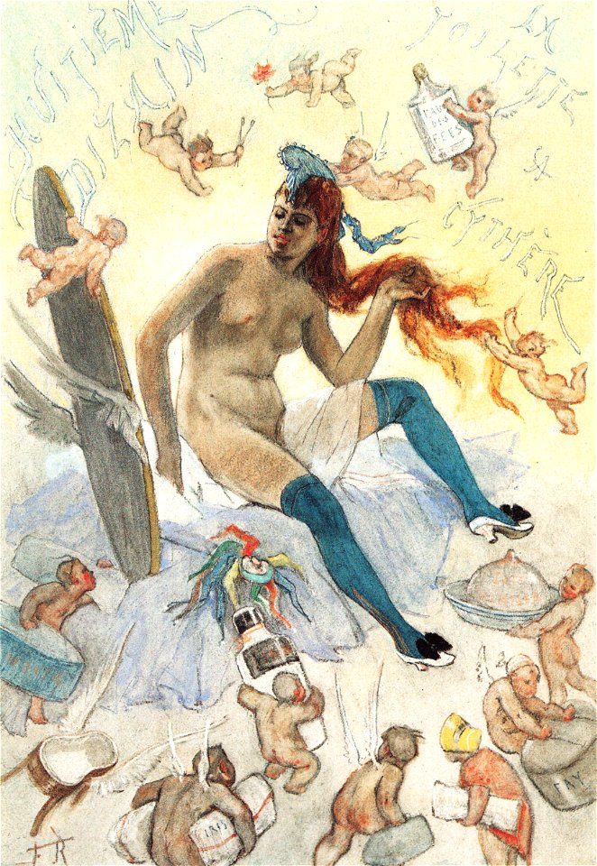 Félicien Rops - Huitième dizain - La toilette à Cythère