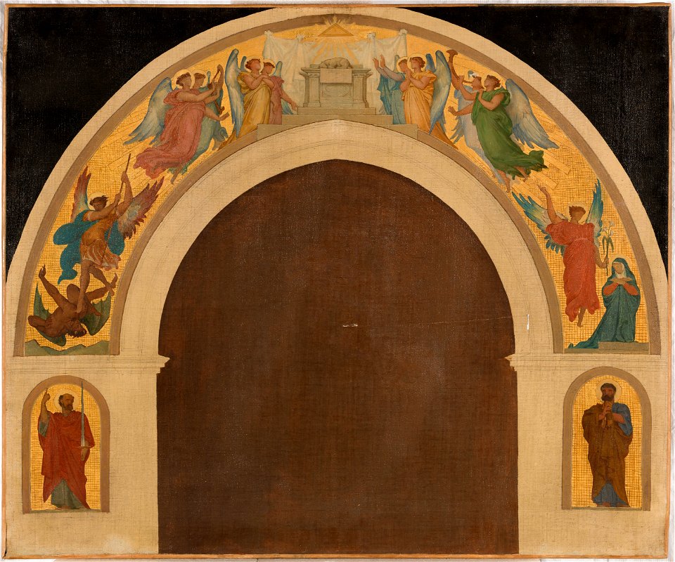 Félix Jobbe-Duval - Esquisse pour l'église de la Trinité , L'Agneau pascal. Groupe d'anges adorateurs. L'archange saint - PPP4719 - Musée des Beaux-Arts de la ville de Paris