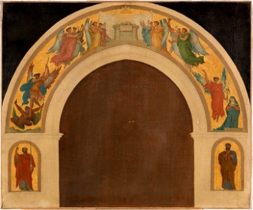 Félix Jobbe-Duval - Esquisse pour l'église de la Trinité , L'Agneau pascal. Groupe d'anges adorateurs. L'archange saint - PPP4719 - Musée des Beaux-Arts de la ville de Paris