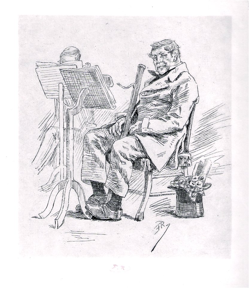 Félicien Rops - Le père Muck - eau-forte-originale - épreuve sur japon