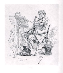 Félicien Rops - Le père Muck - eau-forte-originale - épreuve sur japon