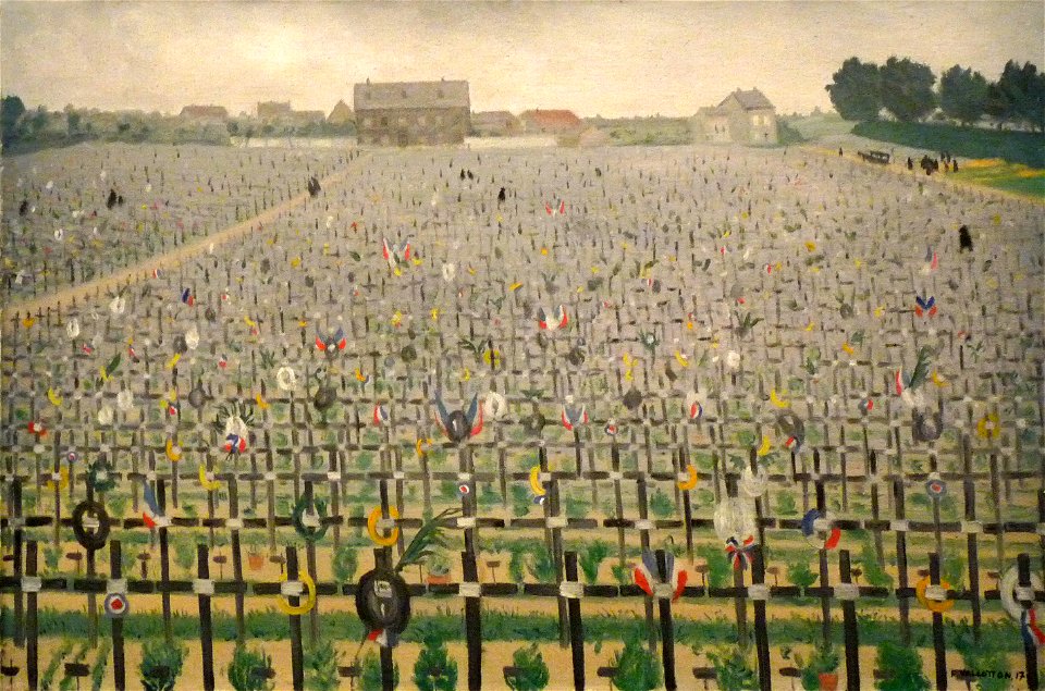 Félix Vallotton-Le Cimetière militaire de Châlons-1917. Free illustration for personal and commercial use.