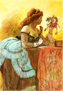 Félicien Rops - La Dame au pantin et à l'éventail