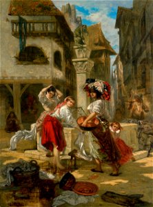 Félix Haffner Drei Mädchen am Brunnen