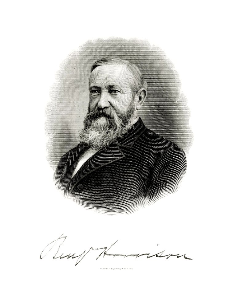 HARRISON, Benjamin-President (BEP eng portrait restored)