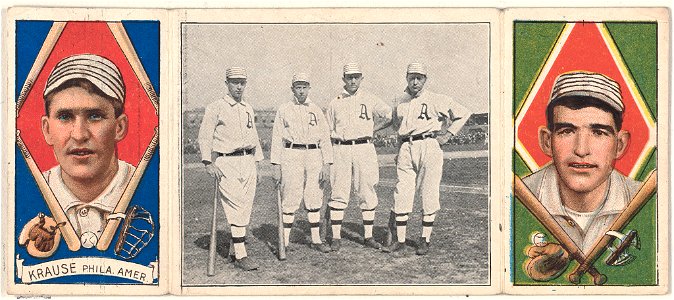 Harry Krause-Ira Thomas, Philadelphia Athletics, baseball card portrait LCCN2008678467