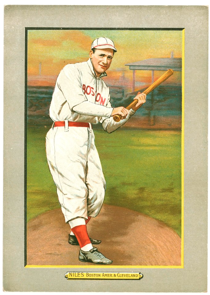 Harry Niles, Boston Red Sox, Cleveland Naps, baseball card portrait LCCN2007685664