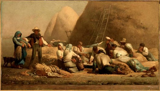Harvesters Resting (Ruth and Boaz), Jean-François Millet. Free illustration for personal and commercial use.