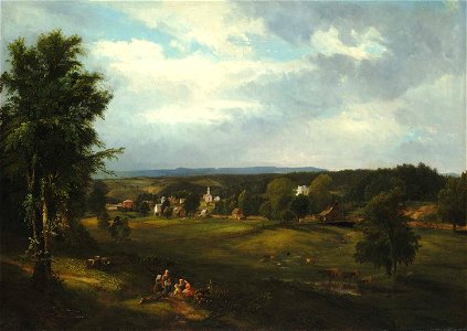 James M. Hart - Village Scene near Albany, New York - 1982.41.2 - Smithsonian American Art Museum
