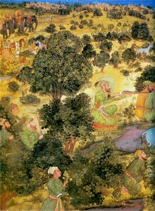 Hashim (attributed), Aurangzeb Hunts Nilgais, (detail) ca. 1660, Chester Beatty Library, Dublin