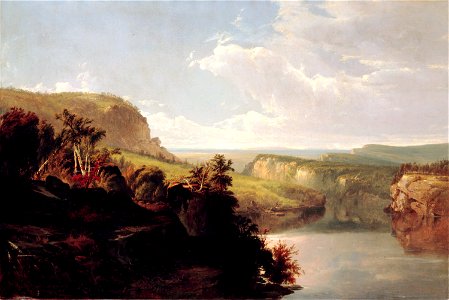 Lake Among the Hills by William Hart, 1858. Free illustration for personal and commercial use.