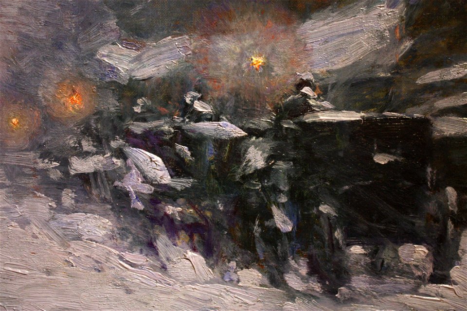 Childe Hassam - Winter, Midnight (1894) detail 01
