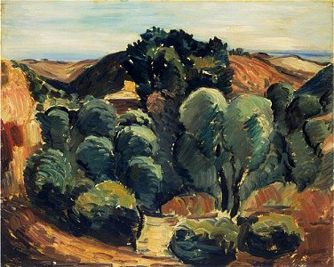 Landscape by Marsden Hartley, Herbert F. Johnson Museum of Art. Free illustration for personal and commercial use.