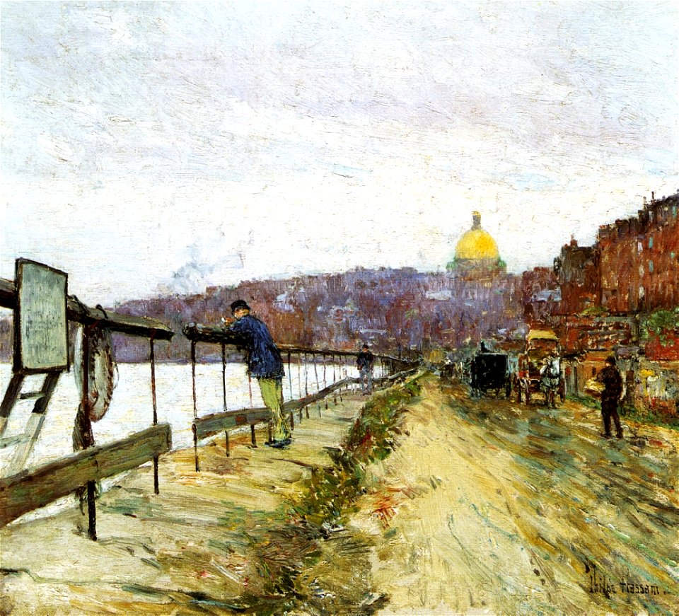 Hassam - charles-river-and-beacon-hill-1892