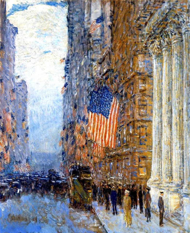 Flags on the Waldorf, 1916 Childe Hassam