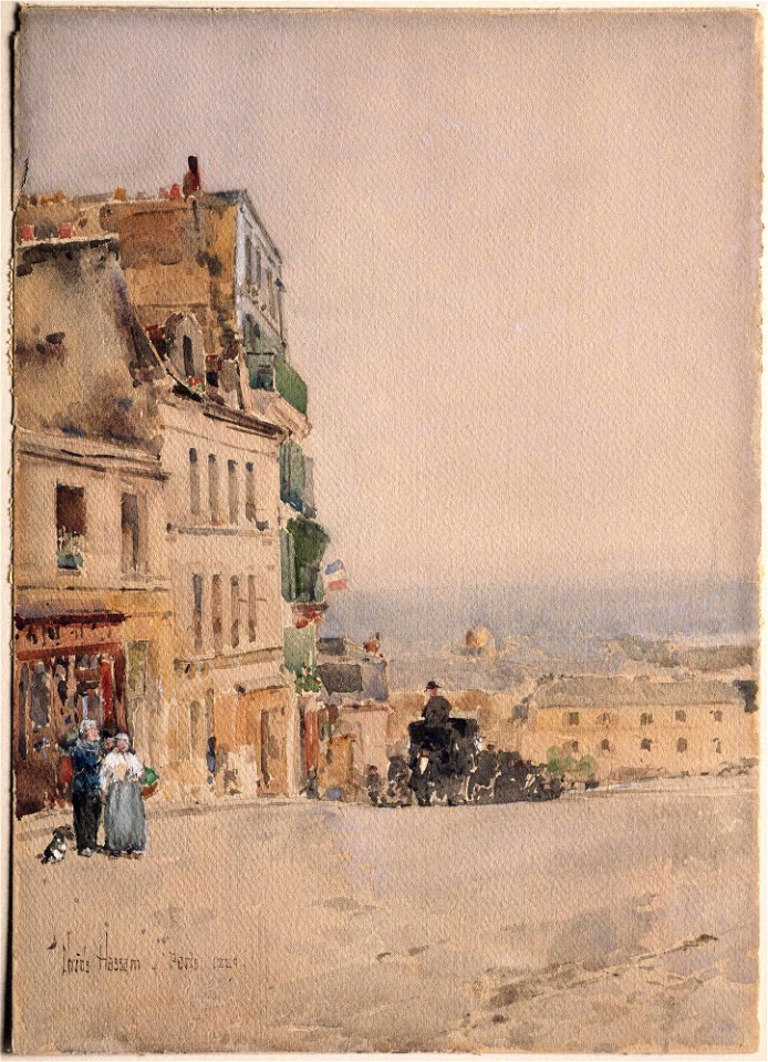 Hassam, Childe, View in Montmartre, Paris, 1889