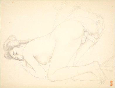 Hashiguchi Goyo, Untitled (Self-Portrait with Nakatani Tsuru), Japan, c. 1920, Drawing; graphite on paper