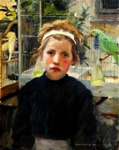Harrington Mann - The Bird Cage 1907. Free illustration for personal and commercial use.