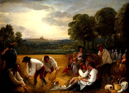 Harvesting at Windsor by Benjamin West, PRA. Free illustration for personal and commercial use.