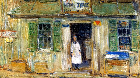 Childe Hassam - News Depot, Cos Cob (1912)