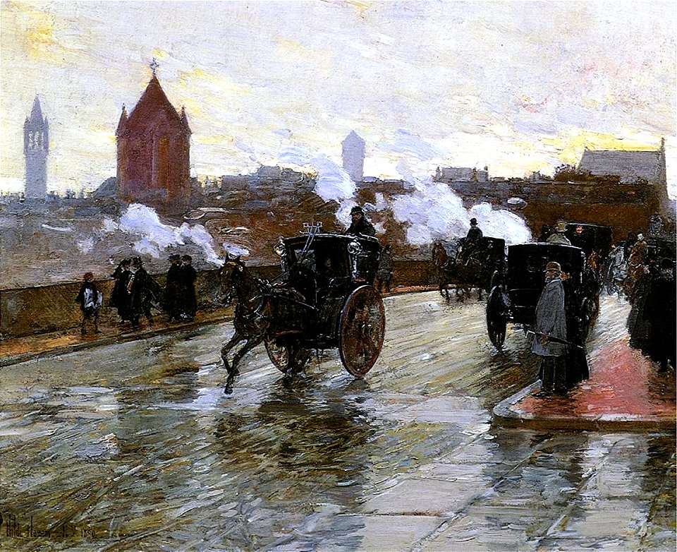 Hassam - clearing-sunset-aka-corner-of-berkeley-street-and-columbus-avenue