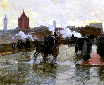 Hassam - clearing-sunset-aka-corner-of-berkeley-street-and-columbus-avenue