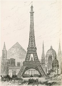 Hauteur comparée de la Tour Eiffel et des principaux monuments du monde. Free illustration for personal and commercial use.