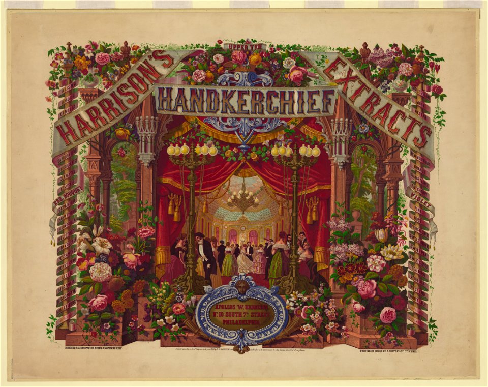 Harrison's handkerchief extracts Apollos W. Harrison No. 10 South 7th Street Philadelphia - - Alphonse Bigot del. ; designed and drawn on stone by Alphonse Bigot. LCCN2014645202