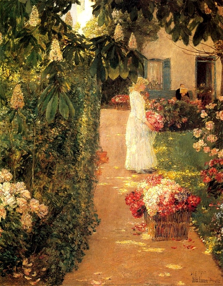 Hassam, Flowers in a French Garden