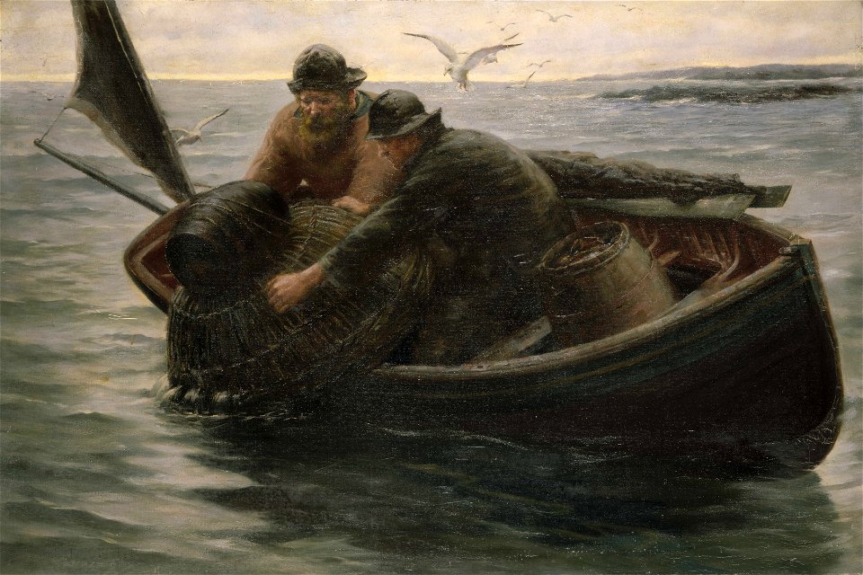 Hauling in the lobster pot RMG BHC3876
