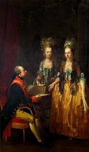 Joseph II of Habsburg Lorraine and sisters. Free illustration for personal and commercial use.