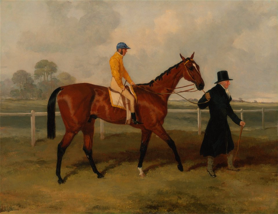 Harry Hall - Sir Tatton Sykes Leading in the Horse 'Sir Tatton Sykes' with William Scott Up - Google Art Project