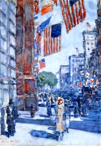 Hassam, Flags, fifth avenue