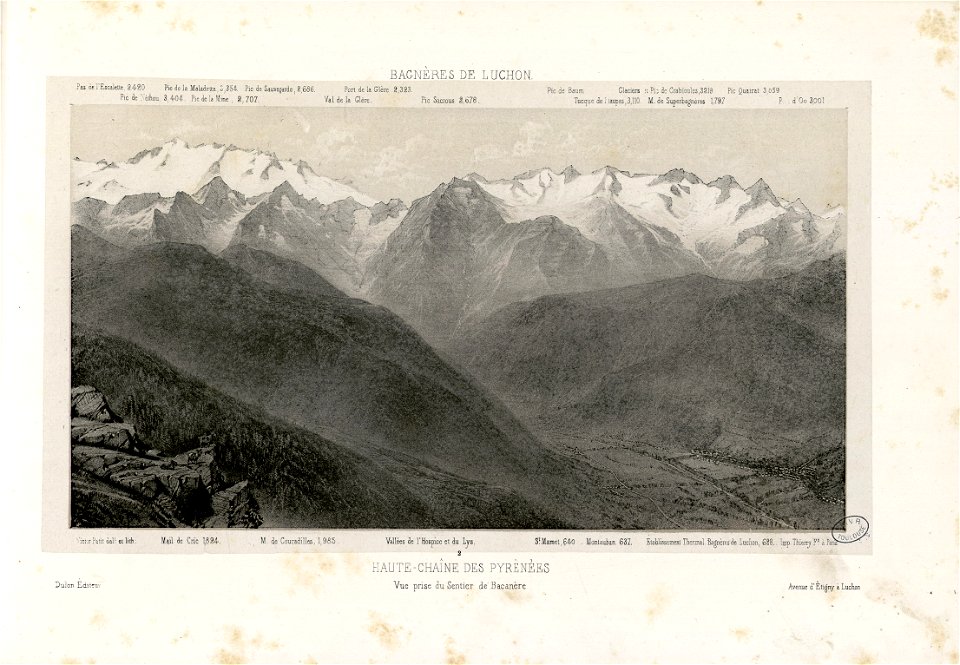 Haute-Chaîne des Pyrénées - Vue prise du Sentier de Bacanère - Fonds Ancely - B315556101 A PETIT 1 004