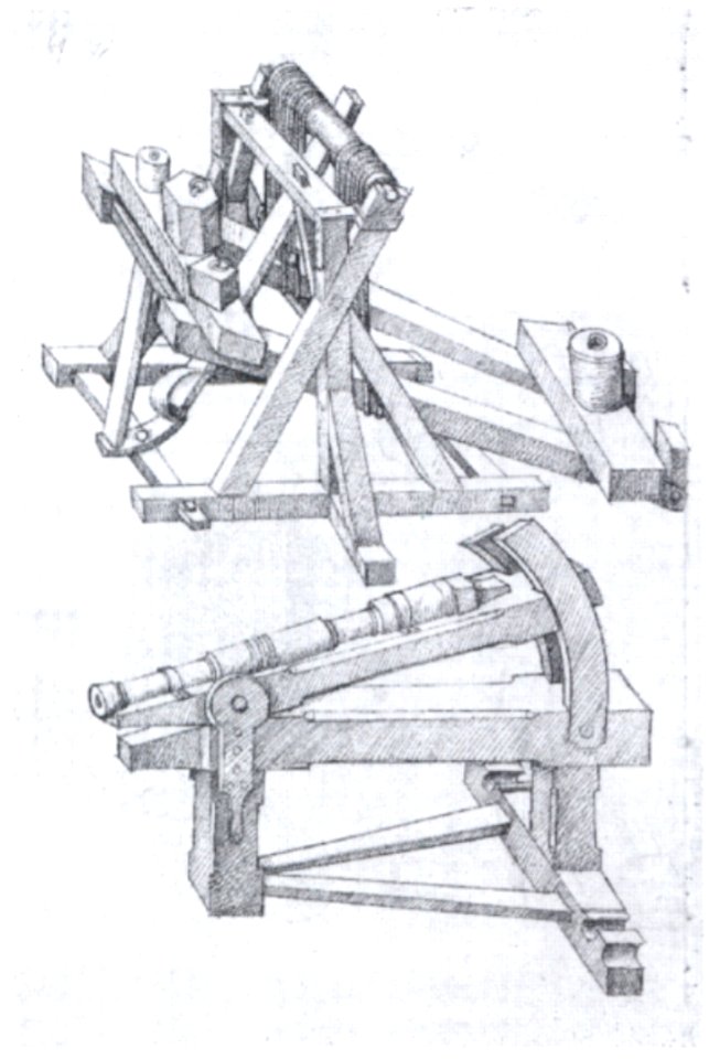 Hausbuch Wolfegg 54v Katapult Büchse