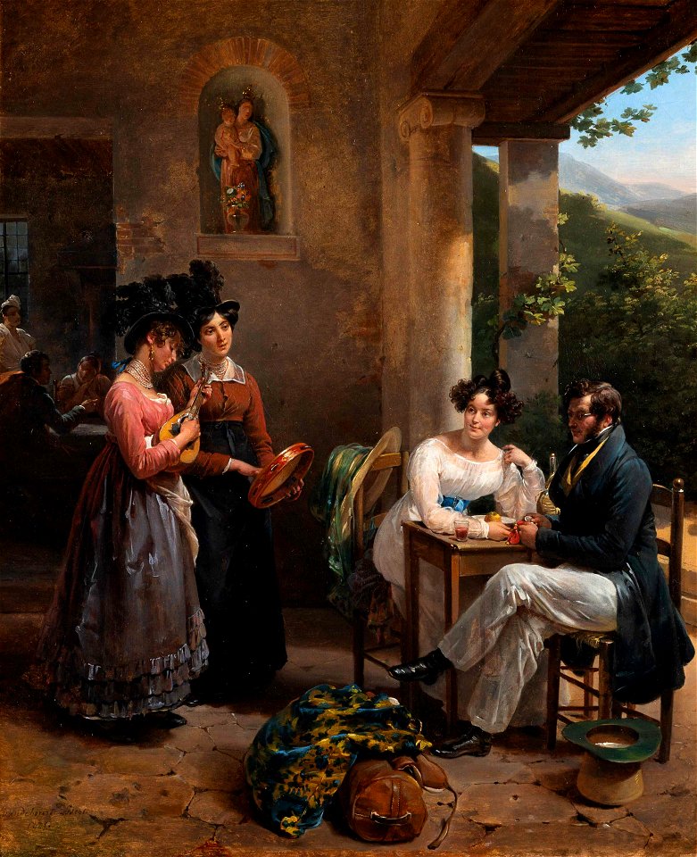 Self-Portrait of the Artist and Her Husband on Their Wedding Trip by Hortense Haudebourt Lescot