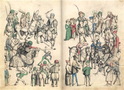 Hausbuch Wolfegg 20v 21r Krönleinstechen