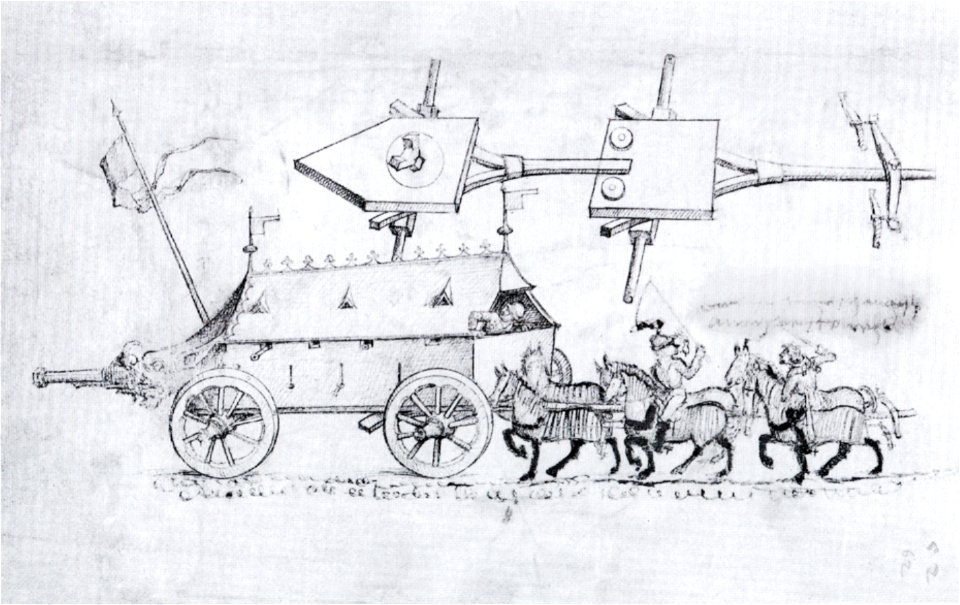 Hausbuch Wolfegg 52v Kampfwagen