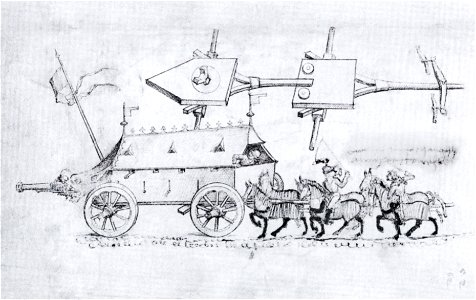 Hausbuch Wolfegg 52v Kampfwagen