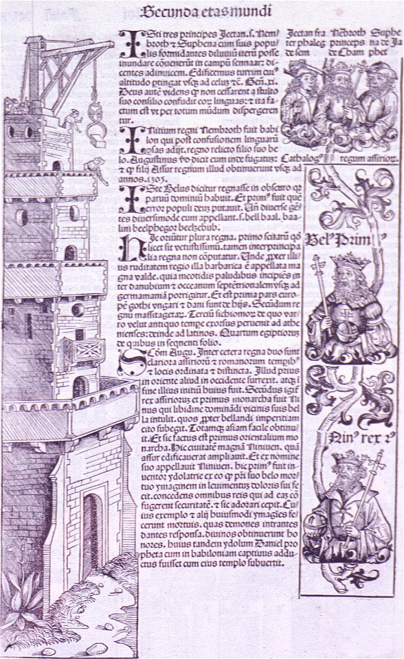 Hartmann Schedel. HIEROSOLIMA. Nuremberg; Anton Koberger. 20 x 23 cm. 1493. Reverse Side