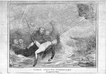HB Sketches No.550. Jonah thrown overboard to appease the storm (caricature) RMG PW3903